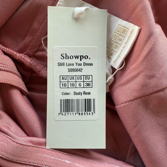 NWT Showpo. Still Love You Mermaid Maxi Dress in Dusty Rose Sheer Halter Size 6 - Picture 9 of 13